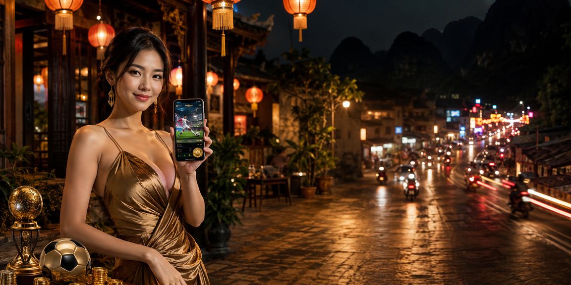 Người dùng xem kèo bóng đá tại chợ đêm Ninh Bình qua điện thoại napthe